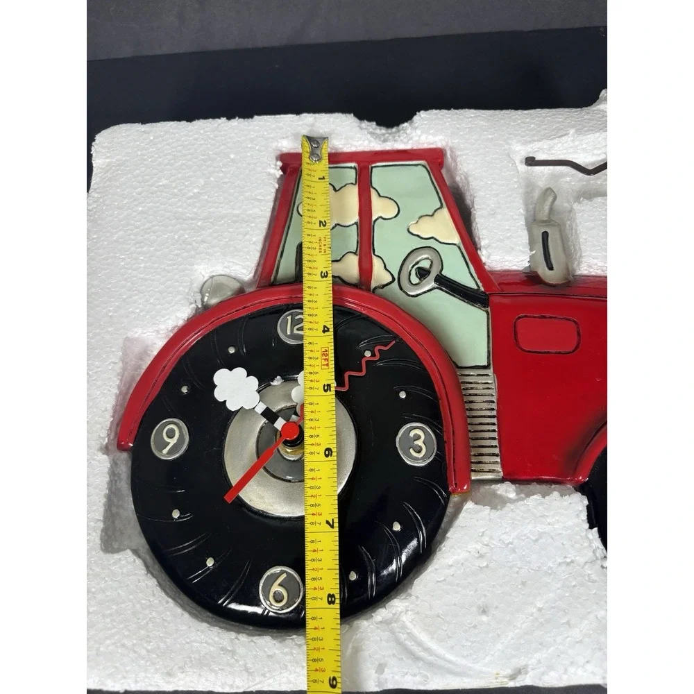 Allen Designs Tractor Time P1756 Red Tractor Pendulum Wall Clock Farm Decor